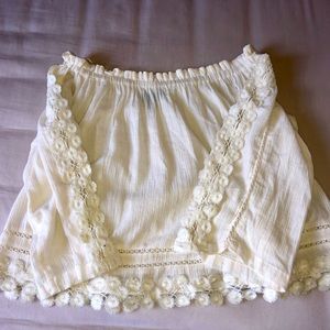 Topshop floral cream off the shoulder top